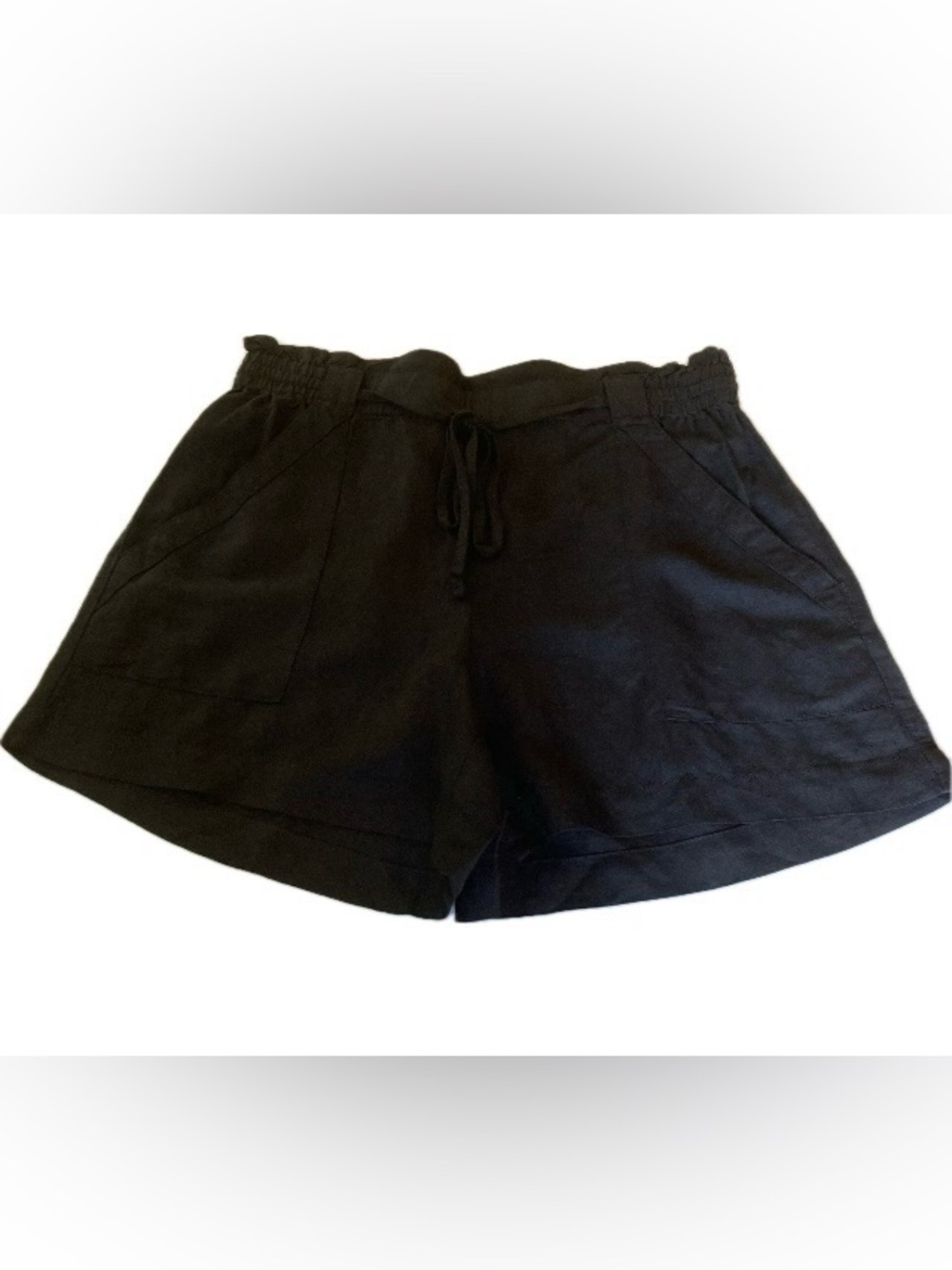 NWT LOFT Linen Blend Shorts Sz Medium Elastic Drawstring Beach Brunch Cruise